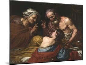 Isaac Benit Jacob - Isaac Blessing Jacob, by Langetti, Giovan Battista (1635-1676). Oil on Canvas,-Giambattista Langetti-Mounted Giclee Print