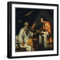 Isaac Blesses Jacob, Early 17th Century-Bernardo Strozzi-Framed Giclee Print