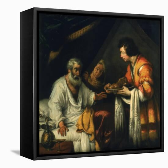 Isaac Blesses Jacob, Early 17th Century-Bernardo Strozzi-Framed Stretched Canvas