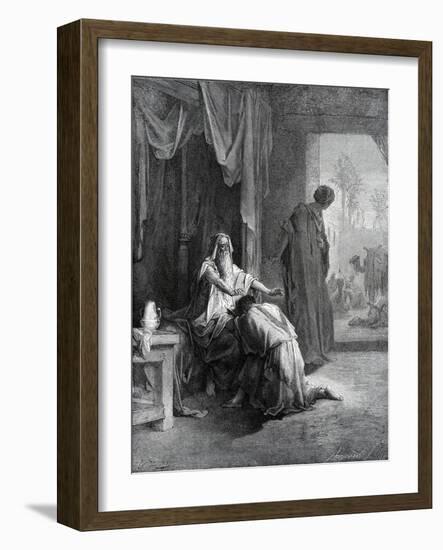 Isaac blesses Jacob-Gustave Dore-Framed Giclee Print