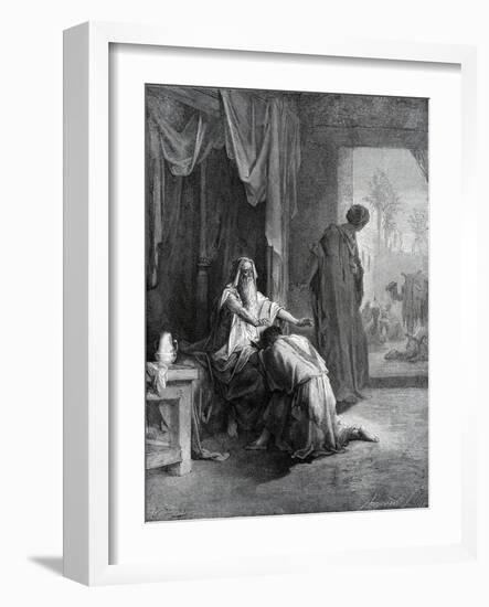 Isaac blesses Jacob-Gustave Dore-Framed Giclee Print
