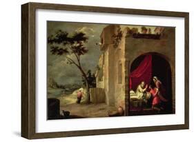 Isaac Blessing Jacob-Bartolome Esteban Murillo-Framed Giclee Print