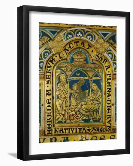 Isaac is Born to Abraham and Sarah, Verdun Altar, Begun 1181, Enamel-Nicholas of Verdun-Framed Giclee Print