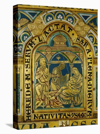 Isaac is Born to Abraham and Sarah, Verdun Altar, Begun 1181, Enamel-Nicholas of Verdun-Stretched Canvas