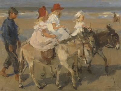 Donkey Rides on the Beach, C. 1890-1901. Dutch Watercolor Painting