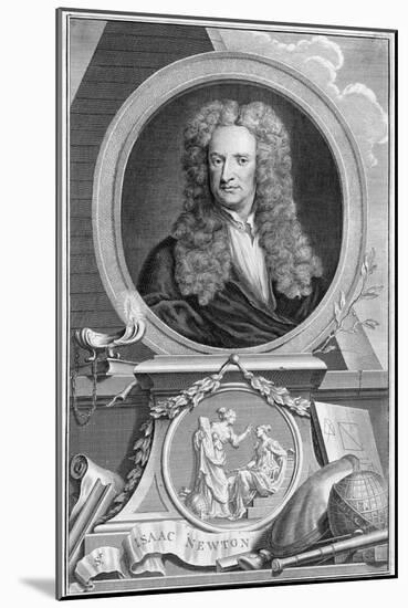 Isaac Newton (1642-172), English Mathematician, Astronomer and Physicist, 1738-Jacobus Houbraken-Mounted Giclee Print