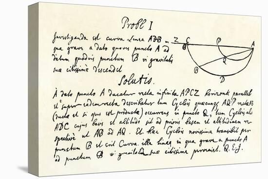 Isaac Newton's Handwritten Solution of the Brachystochrone, or Curve of Quickest Descent-null-Stretched Canvas