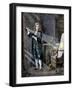 Isaac Newton Using a Prism to Analyze the Colors in a Ray of Light-null-Framed Giclee Print