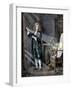 Isaac Newton Using a Prism to Analyze the Colors in a Ray of Light-null-Framed Giclee Print