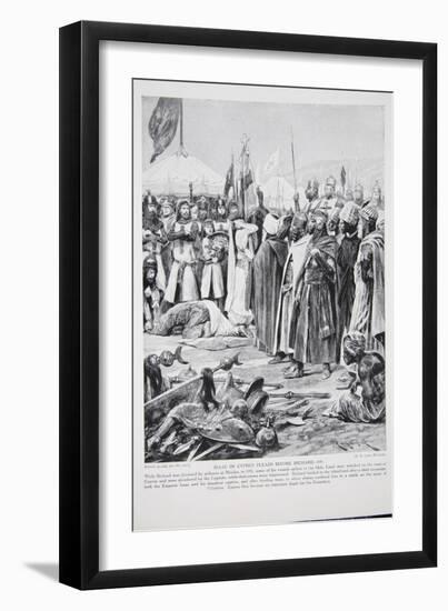 Isaac of Cyprus Pleads Before Richard, 1191, Illustration from The History of the Nation-Richard Caton Woodville-Framed Giclee Print