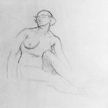 Study of a Nude Woman, 1915 (Charcoal on Paper)-Isaac Rosenberg-Framed Giclee Print