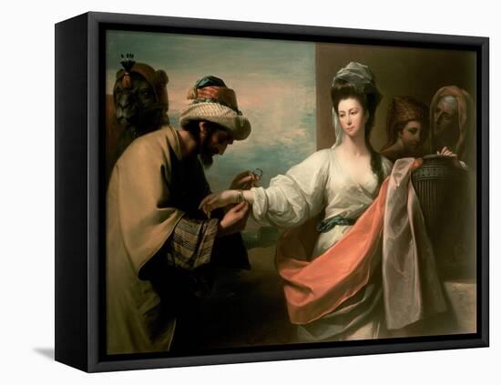 Isaac's Servant Trying the Bracelet on Rebecca's Arm-Benjamin West-Framed Stretched Canvas