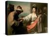 Isaac's Servant Trying the Bracelet on Rebecca's Arm-Benjamin West-Stretched Canvas