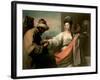 Isaac's Servant Trying the Bracelet on Rebecca's Arm-Benjamin West-Framed Giclee Print