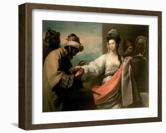 Isaac's Servant Trying the Bracelet on Rebecca's Arm-Benjamin West-Framed Giclee Print