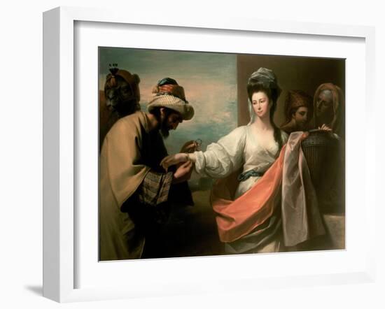 Isaac's Servant Trying the Bracelet on Rebecca's Arm-Benjamin West-Framed Giclee Print