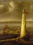Men-O-War and Other Vessels Before the Eddystone Lighthouse-Isaac Sailmaker-Giclee Print