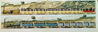 Liverpool-Manchester Railway, Two Passenger Trains with Closed Carriages-Isaac Shaw-Stretched Canvas