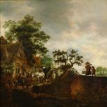 Travellers Halting At An Inn-Isaac Van Ostade-Stretched Canvas