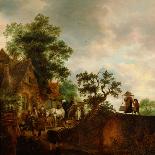 Travellers Halting At An Inn-Isaac Van Ostade-Stretched Canvas