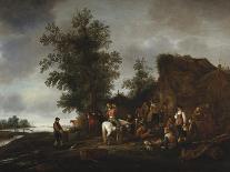 Travellers Refreshing Themselves at a Riverside Tavern, 1664-Isaac Van Ostade-Laminated Giclee Print