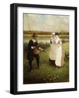 Isaac Walton and the Milkmaids-George Henry Boughton-Framed Giclee Print
