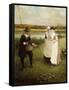 Isaac Walton and the Milkmaids-George Henry Boughton-Framed Stretched Canvas