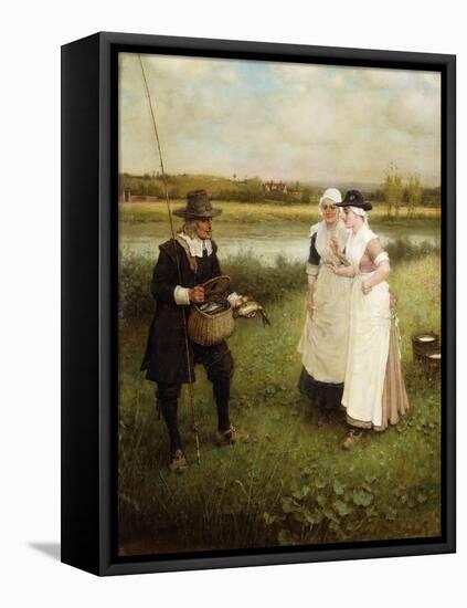 Isaac Walton and the Milkmaids-George Henry Boughton-Framed Stretched Canvas