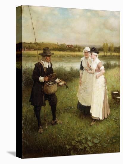 Isaac Walton and the Milkmaids-George Henry Boughton-Stretched Canvas