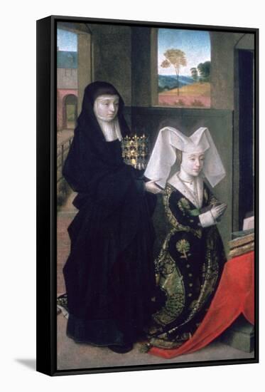 Isabel of Portugal with St Elizabeth, 1457-1460-Petrus Christus-Framed Stretched Canvas