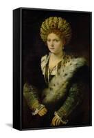 Isabella D'Este (1474-1539)-Titian (Tiziano Vecelli)-Framed Stretched Canvas