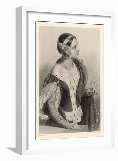 Isabella of France Queen of Edward II Daughter of Philippe IV of France-Henry Austin-Framed Art Print