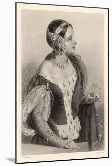 Isabella of France Queen of Edward II Daughter of Philippe IV of France-Henry Austin-Mounted Art Print