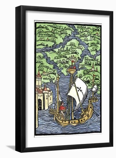 Isabella, the Settlement Founded by Columbus on Hispaniola, c.1493-null-Framed Giclee Print