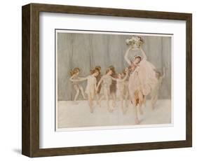 Isadora Duncan American Dancer Seen Here with Some of Her Pupils-A.f. Gorguet-Framed Photographic Print