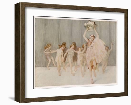 Isadora Duncan American Dancer Seen Here with Some of Her Pupils-A.f. Gorguet-Framed Photographic Print