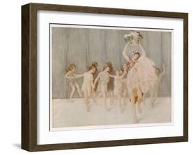 Isadora Duncan American Dancer Seen Here with Some of Her Pupils-A.f. Gorguet-Framed Photographic Print