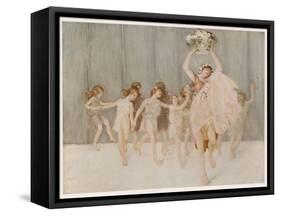 Isadora Duncan American Dancer Seen Here with Some of Her Pupils-A.f. Gorguet-Framed Stretched Canvas