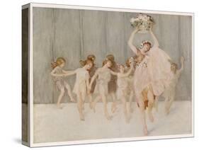 Isadora Duncan American Dancer Seen Here with Some of Her Pupils-A.f. Gorguet-Stretched Canvas