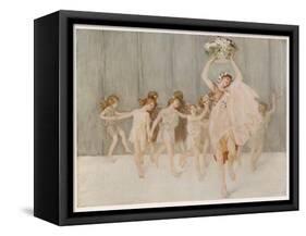 Isadora Duncan American Dancer Seen Here with Some of Her Pupils-A.f. Gorguet-Framed Stretched Canvas