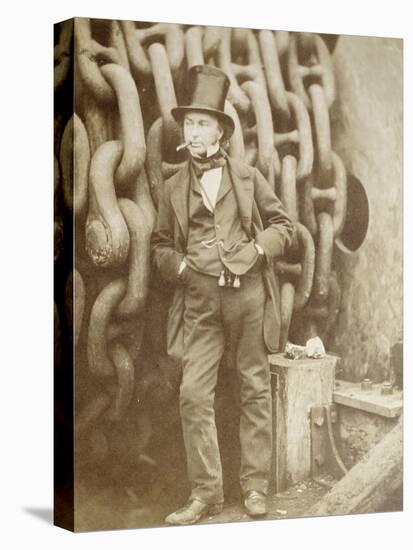 Isambard Kingdom Brunel (1806-1859) at Millwall, Leaning Against a Chain Drum, November 1857-Robert Howlett-Stretched Canvas