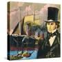 Isambard Kingdom Brunel and the Great Eastern-English School-Stretched Canvas
