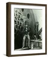 Isambard Kingdom Brunel and the Launching Chains of the Great Eastern, c.1857-Robert Howlett-Framed Giclee Print