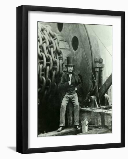 Isambard Kingdom Brunel and the Launching Chains of the Great Eastern, c.1857-Robert Howlett-Framed Giclee Print