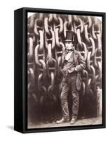 Isambard Kingdom Brunel, Standing in Front of the Launching Chains of the 'Great Eastern', 1857-Robert Howlett-Framed Stretched Canvas