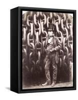 Isambard Kingdom Brunel, Standing in Front of the Launching Chains of the 'Great Eastern', 1857-Robert Howlett-Framed Stretched Canvas