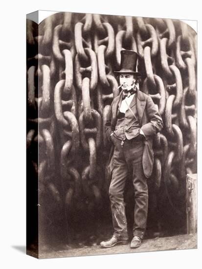 Isambard Kingdom Brunel, Standing in Front of the Launching Chains of the 'Great Eastern', 1857-Robert Howlett-Stretched Canvas