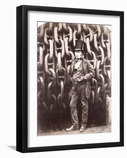 Isambard Kingdom Brunel, Standing in Front of the Launching Chains of the 'Great Eastern', 1857-Robert Howlett-Framed Giclee Print