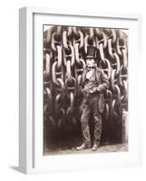 Isambard Kingdom Brunel, Standing in Front of the Launching Chains of the 'Great Eastern', 1857-Robert Howlett-Framed Giclee Print