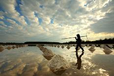 Salt Fields, Phetchaburi, Thailand-isarescheewin-Stretched Canvas